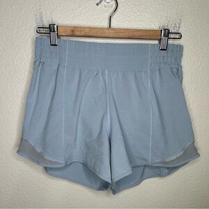 Lululemon Hotty Hot Short *High-Rise Long 4" blue 6 tall